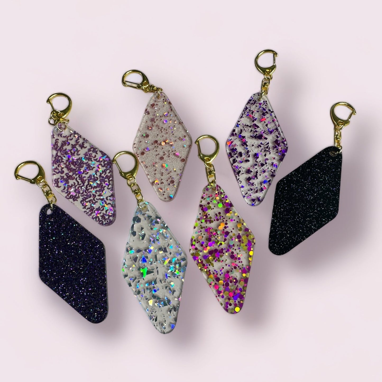 Glitter Blank Keychains- Gold Lobster Clasp