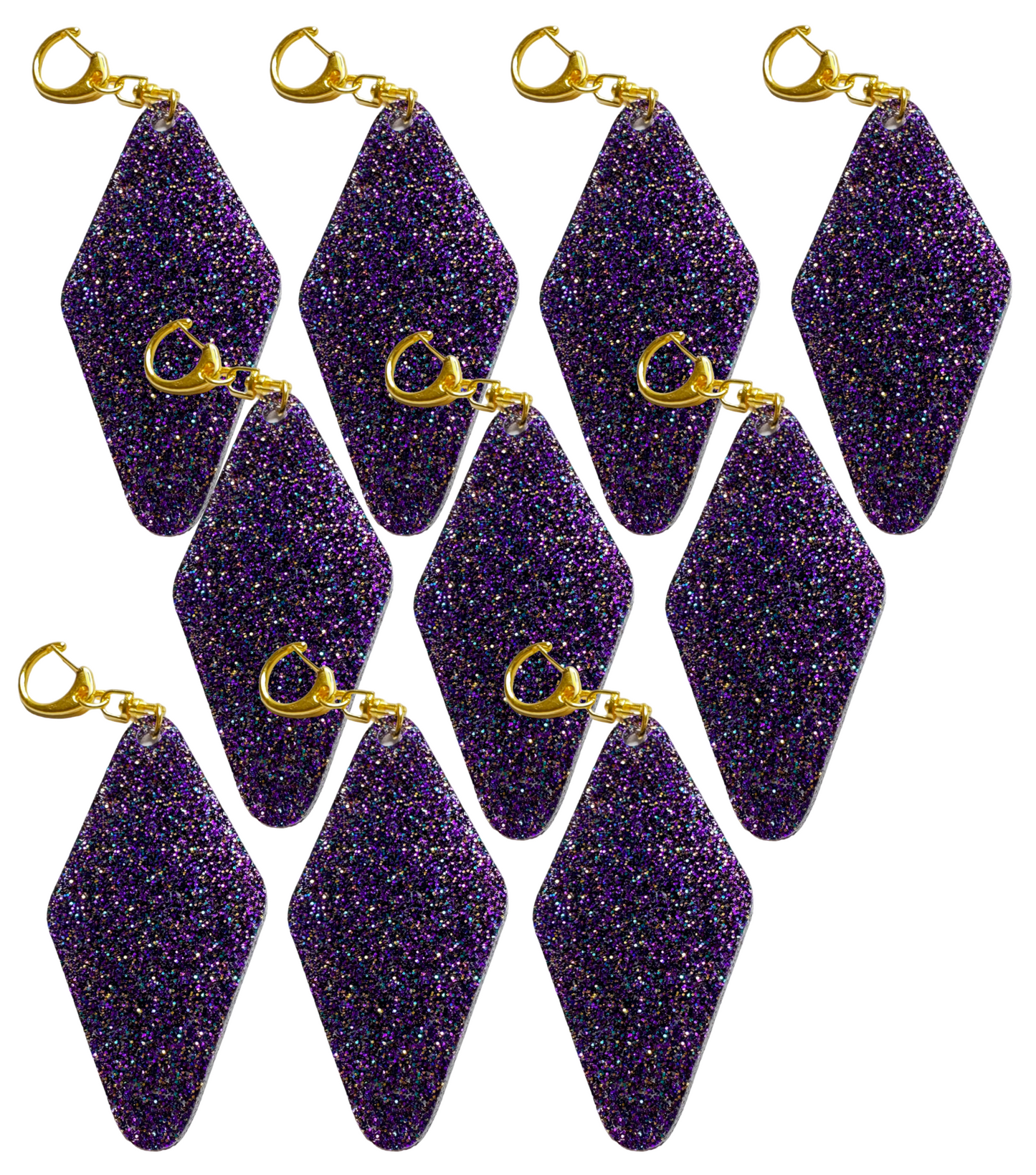 Glitter Blank Keychains- Gold Lobster Clasp