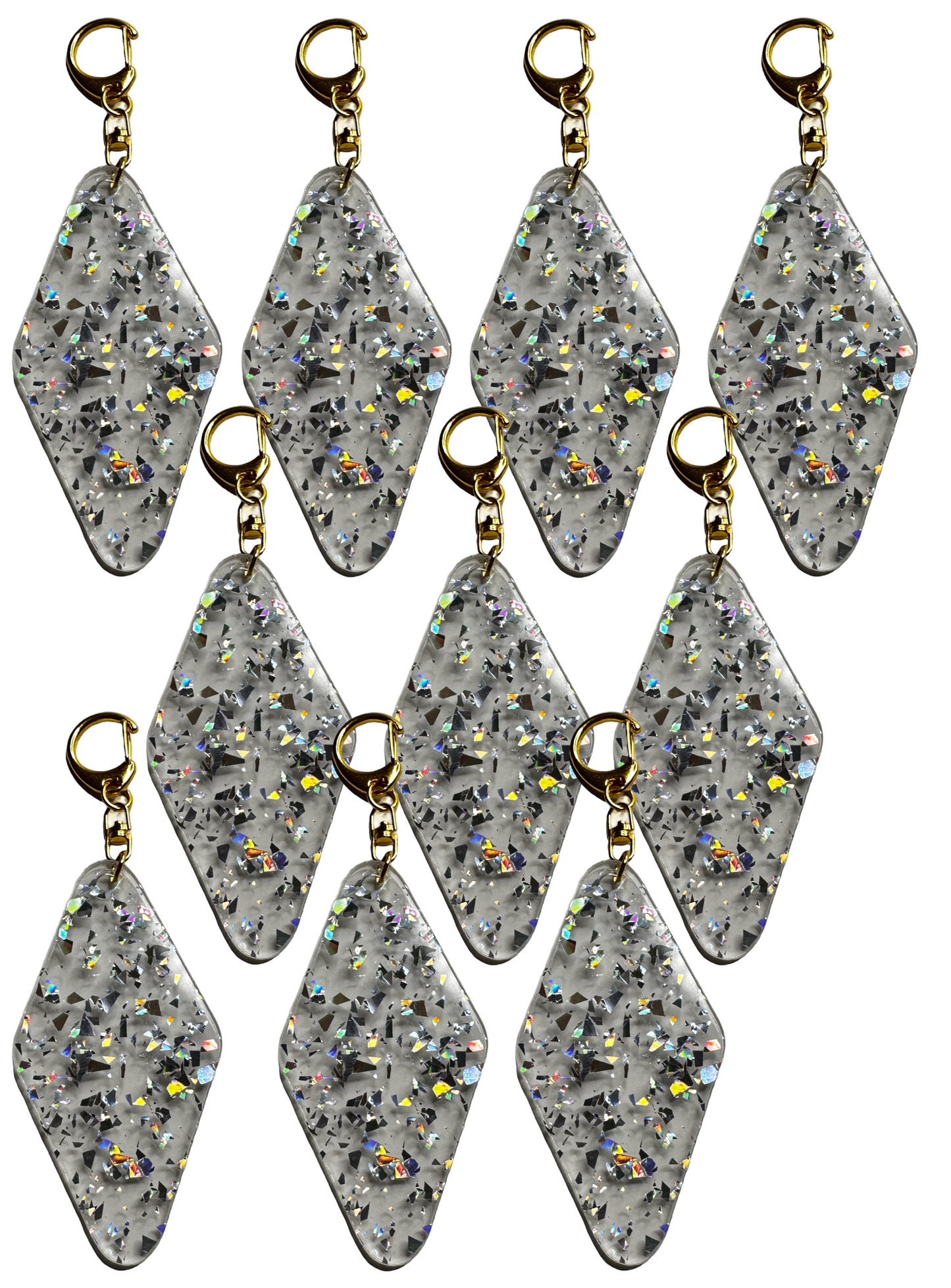 Glitter Blank Keychains- Gold Lobster Clasp