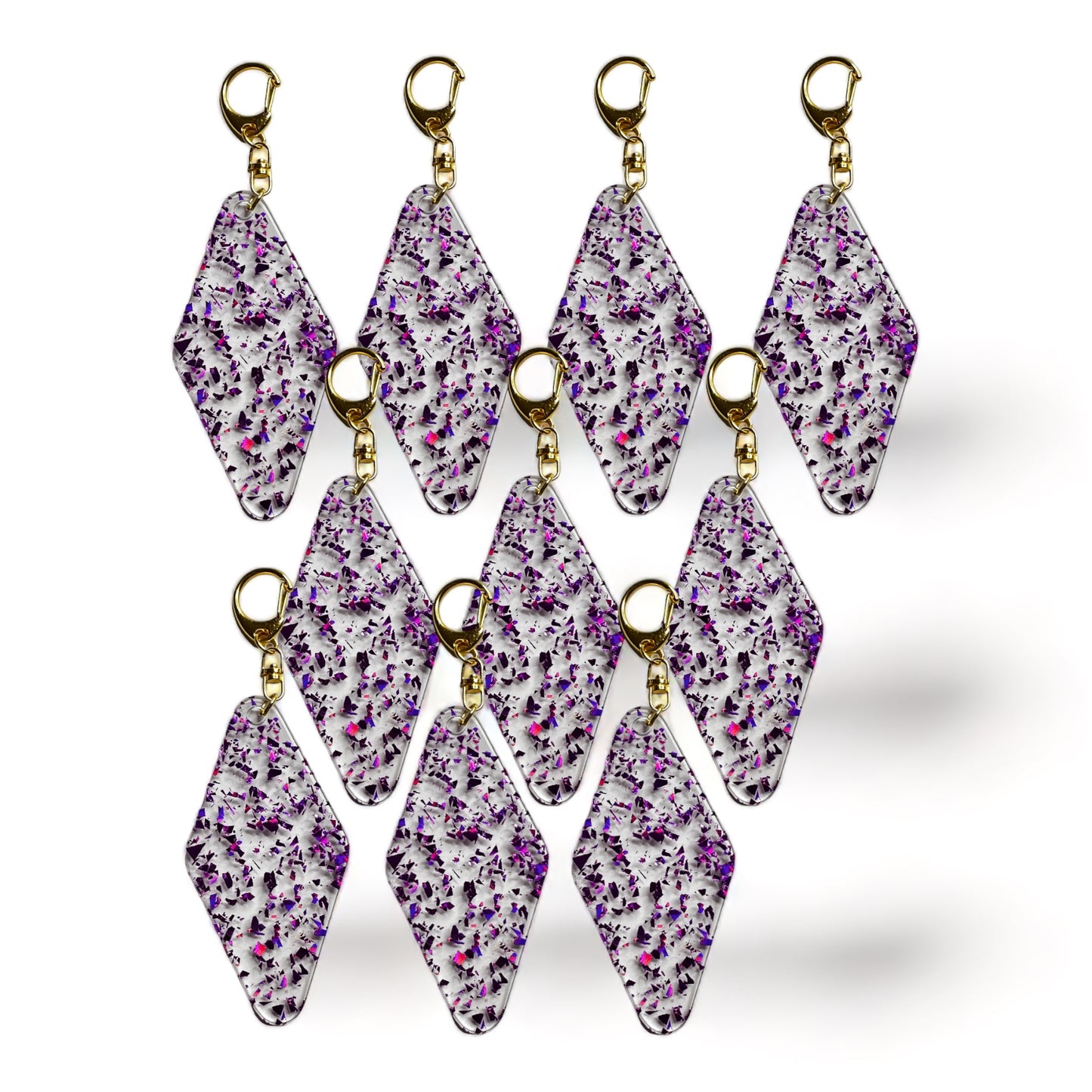 Glitter Blank Keychains- Gold Lobster Clasp