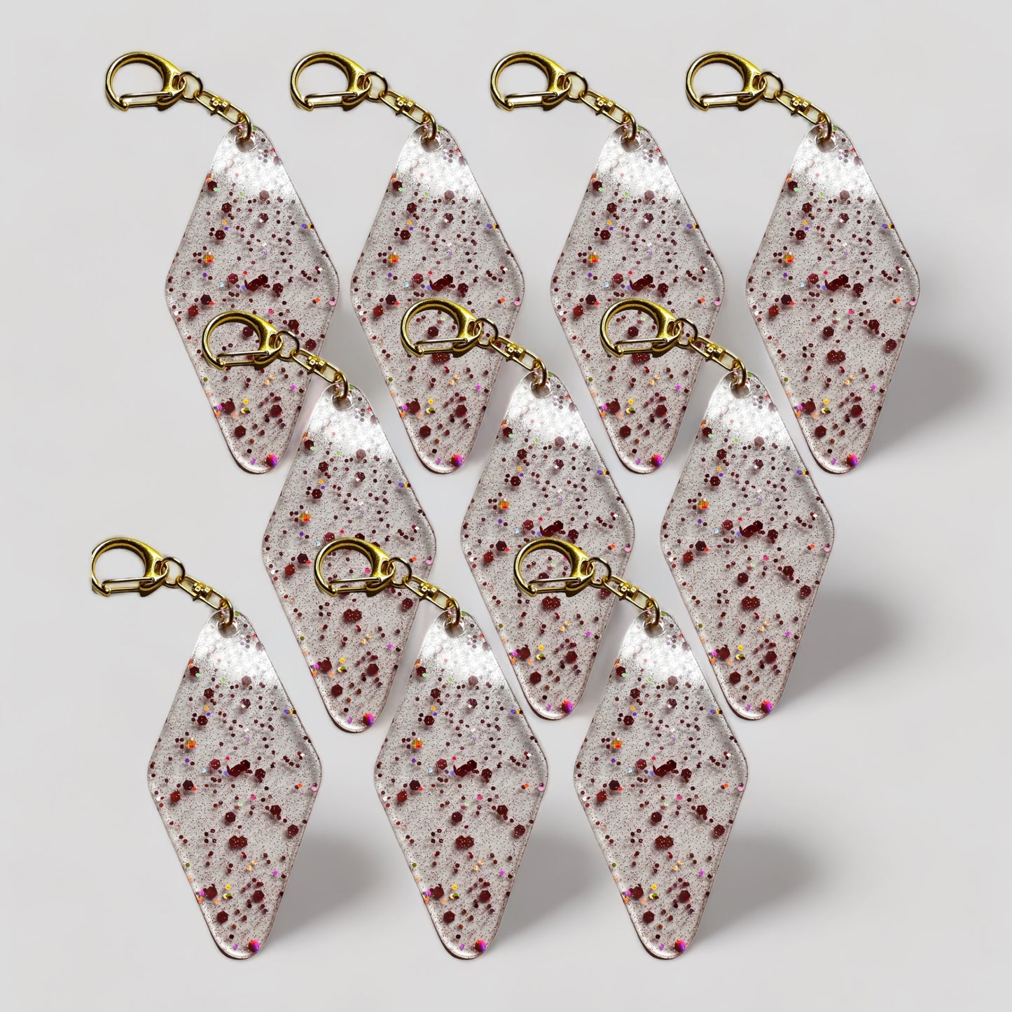 Glitter Blank Keychains- Gold Lobster Clasp
