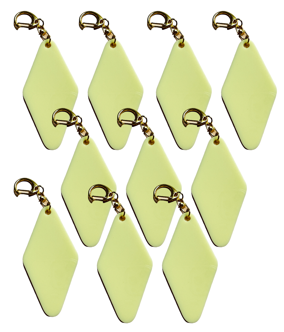 Solid Color Blank Keychains- Gold Lobster Clasp