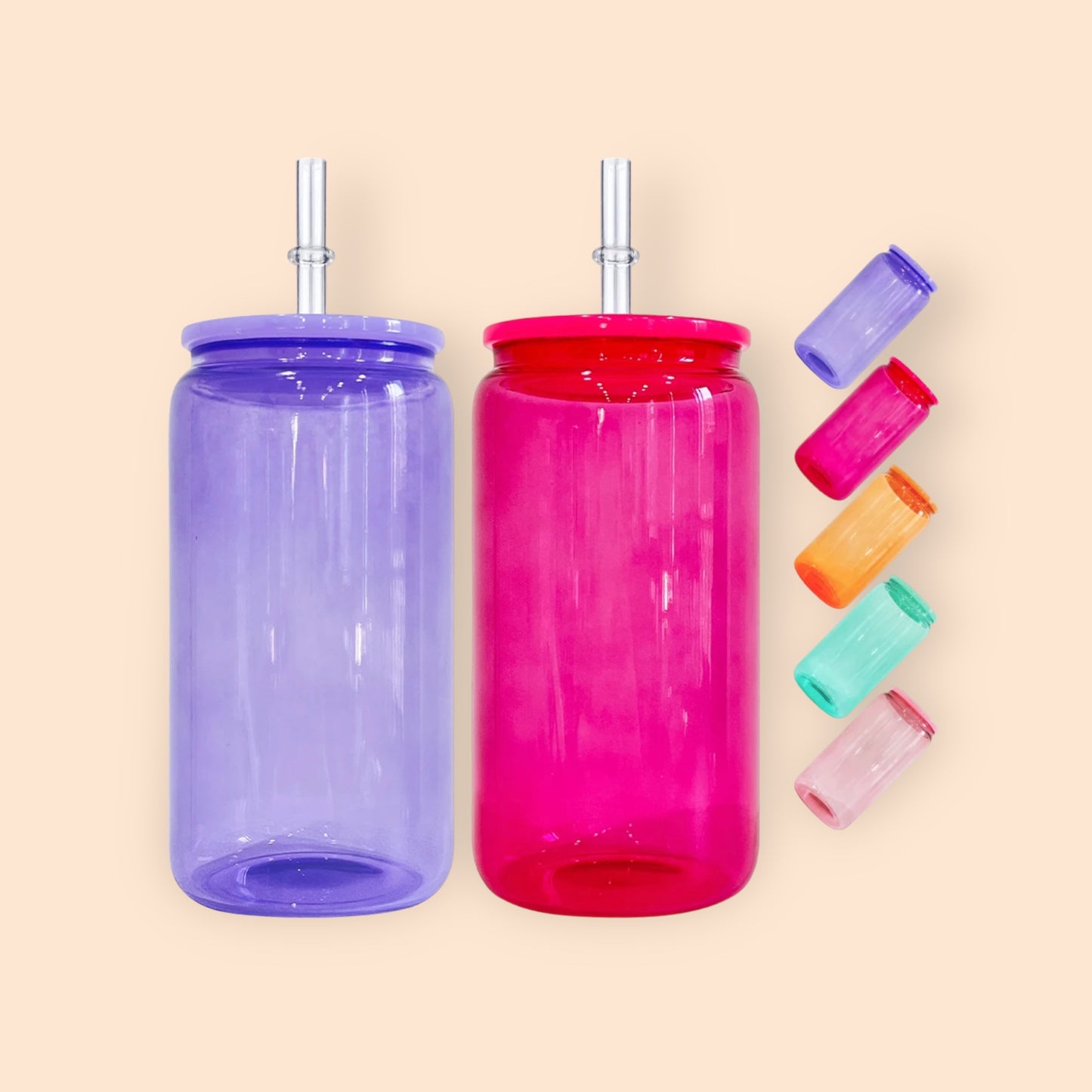 Jelly 16oz Glass Can SET of 5