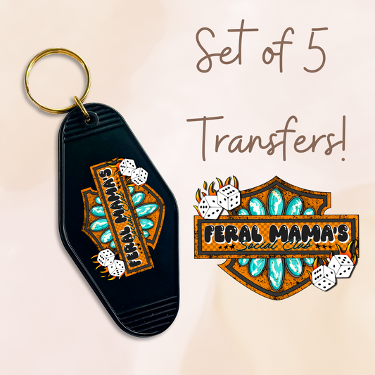 Feral Moms Dice UV DTF (MOTEL KEYCHAIN)