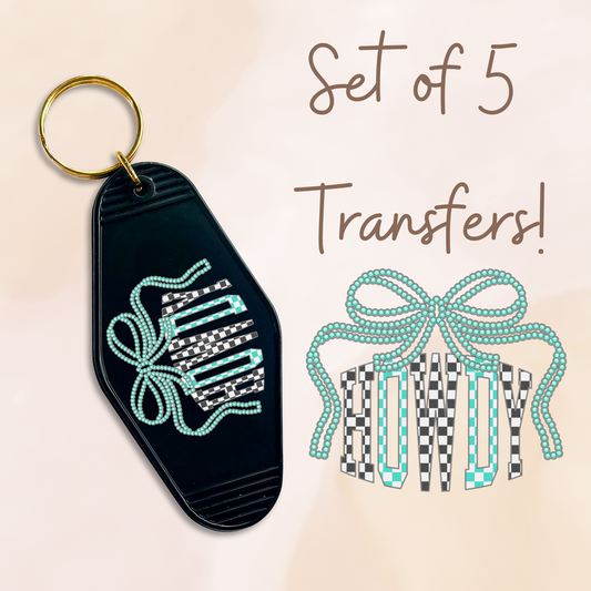 Teal Howdy UV DTF (MOTEL KEYCHAIN)
