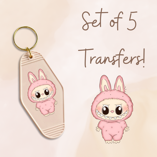 Bubu Pink MOTEL KEYCHAIN Transfer SET 5
