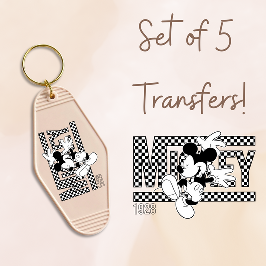 Checkered Mouse UV (MOTEL KEYCHAIN)