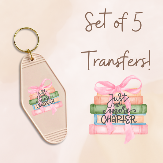 Just one More Chapter MOTEL KEYCHAIN Transfer SET 5