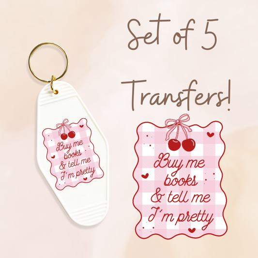 Buy Me Books and Tell me Im Pretty  MOTEL KEYCHAIN Transfer SET 5