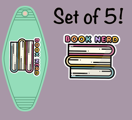 Book Nerd MOTEL KEYCHAIN Transfer LAST CHANCE