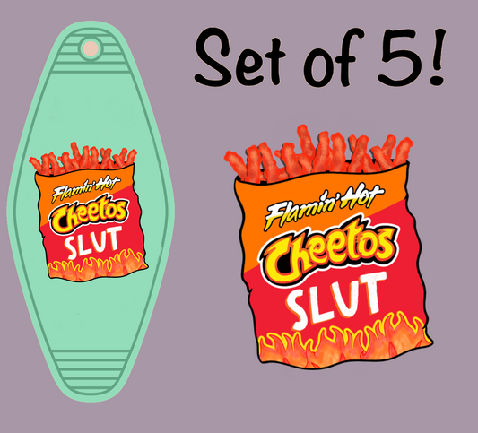 Flaming Chips UV DTF (MOTEL KEYCHAIN)