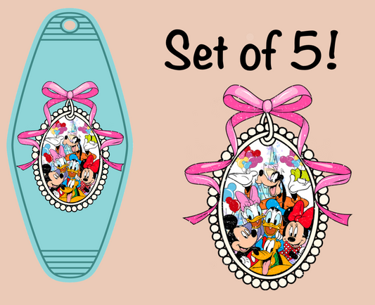 Mouse Friends Frame and Bow UV DTF (MOTEL KEYCHAIN)