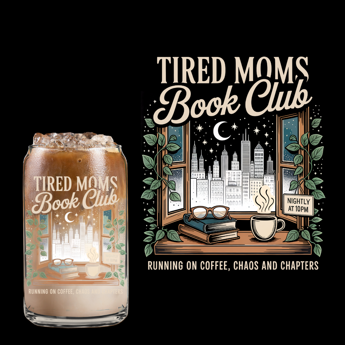 Tired Moms Bookclub 4” UV DTF Decal