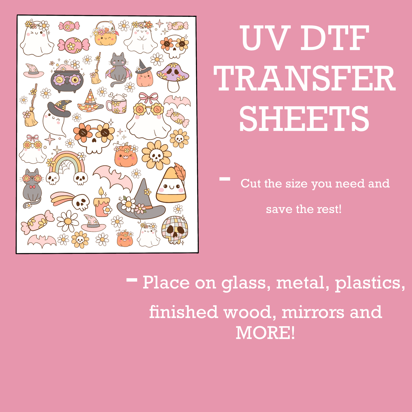 UV DTF SHEET Groovy Ghosts SEASONAL