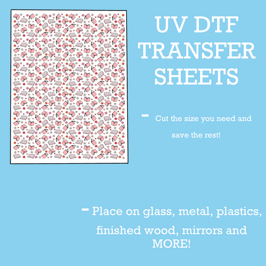 Pink Books UV DTF SHEET