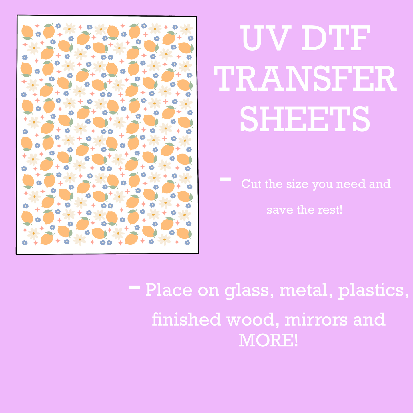 Lemons UV DTF SHEET