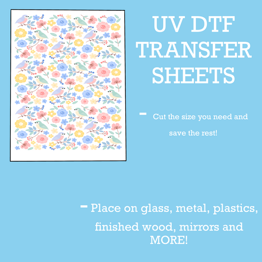 Birds and Flowers UV DTF SHEET