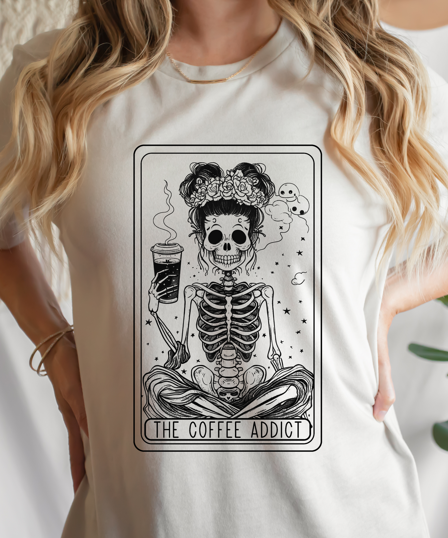 The Coffee Addict Tarot Card Screen Print Transfer