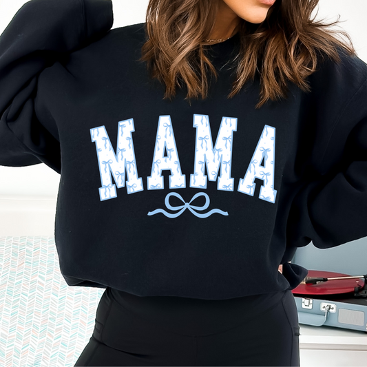 Mama Blue Bows DTF TRANSFER
