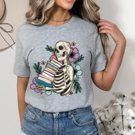 Skeleton Holding Books DTF TRANSFER
