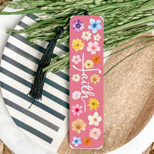 Faith Floral UV DTF Bookmark DOUBLE SIDED