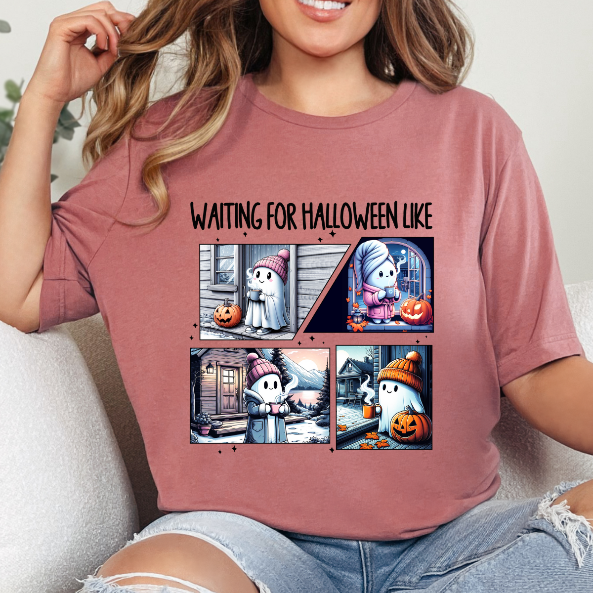 Waiting for Halloween Ghostie Dtf Transfer