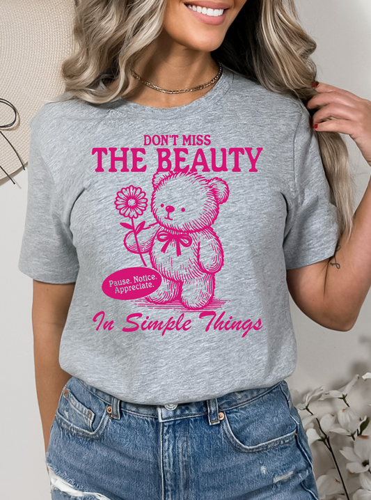 The Beauty in Simple Things Hot Pink Screen Print Transfer