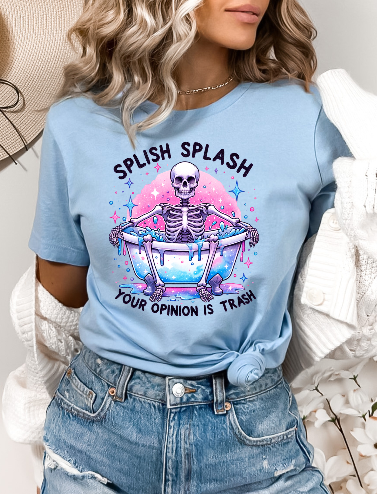 Splish Splash Skeleton DTF Transfer
