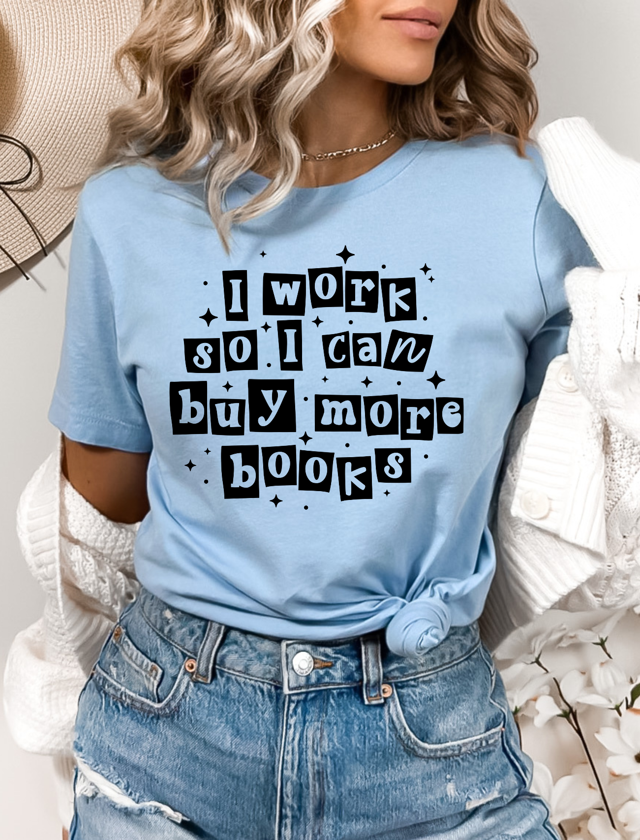 I Work for Books Screen Print Transfer