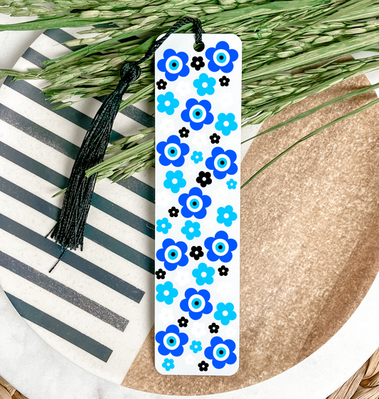Evil Eye Floral Bookmark UV DTF Transfer