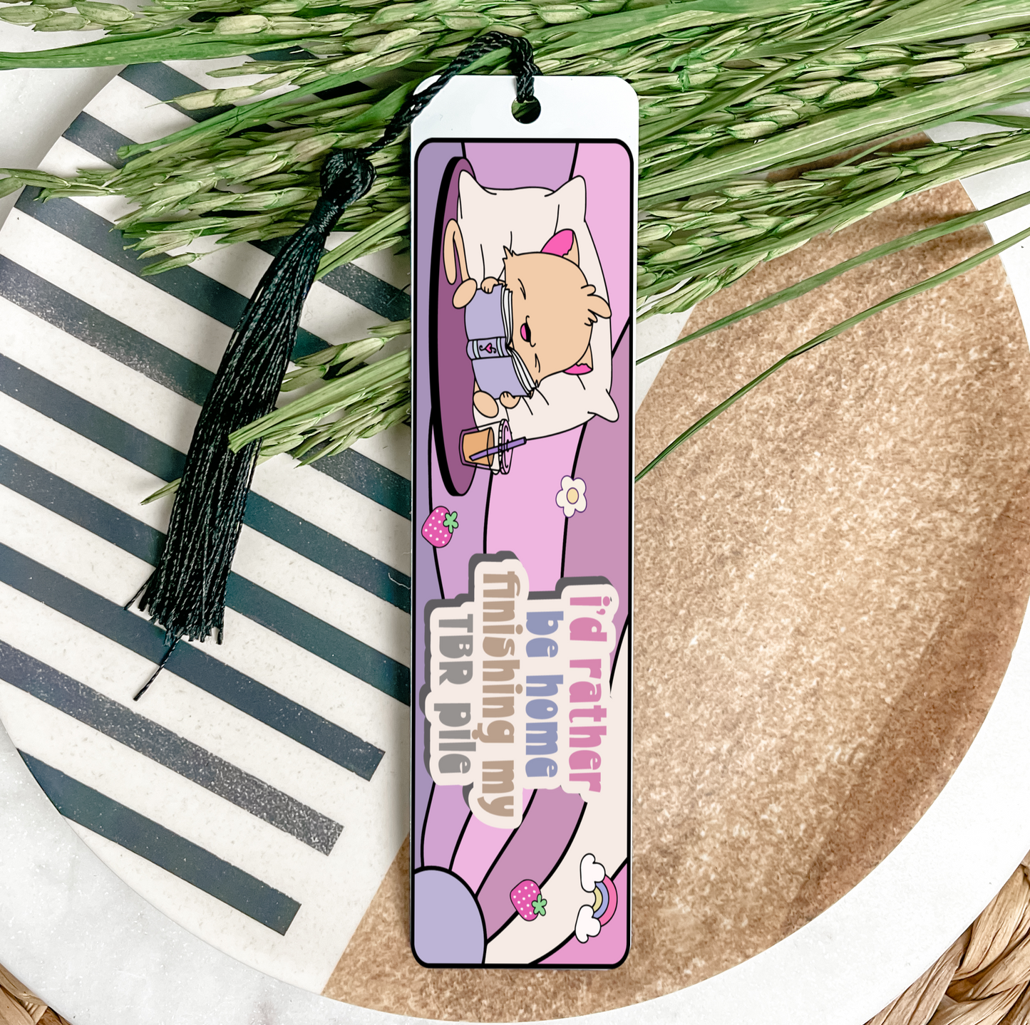 I’d Rather be Home Finishing TBR UV DTF Transfer for Bookmarks