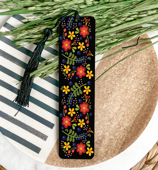 Folk Flowers Bookmark UV DTF Transfer