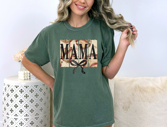 Mama Baseball Bow DTF Transfer