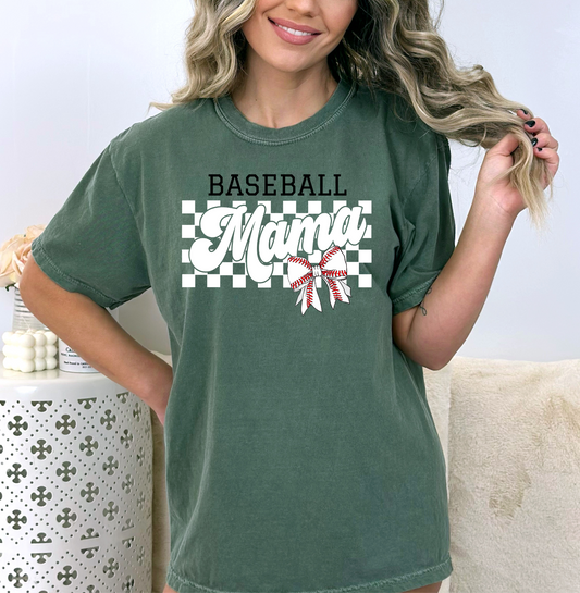 Baseball Mama Checkered DTF Transfer
