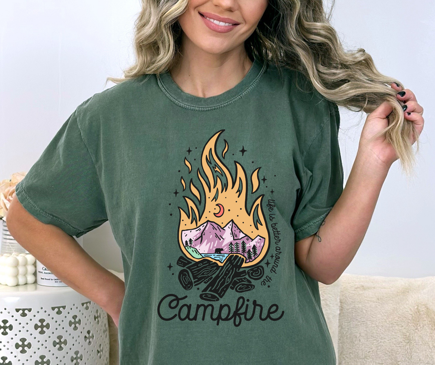 Life is Better Around The Campfire DTF Transfer