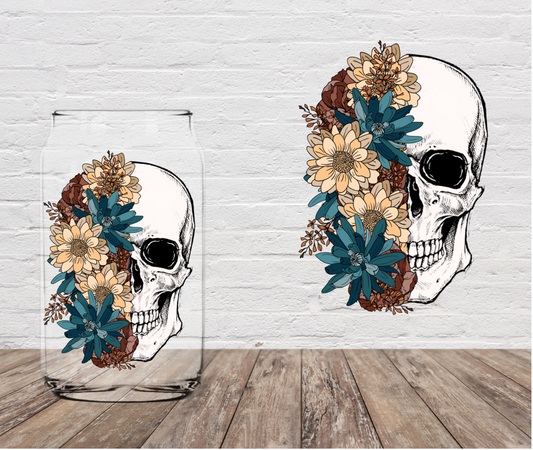 Floral Skull 4" UV DTF