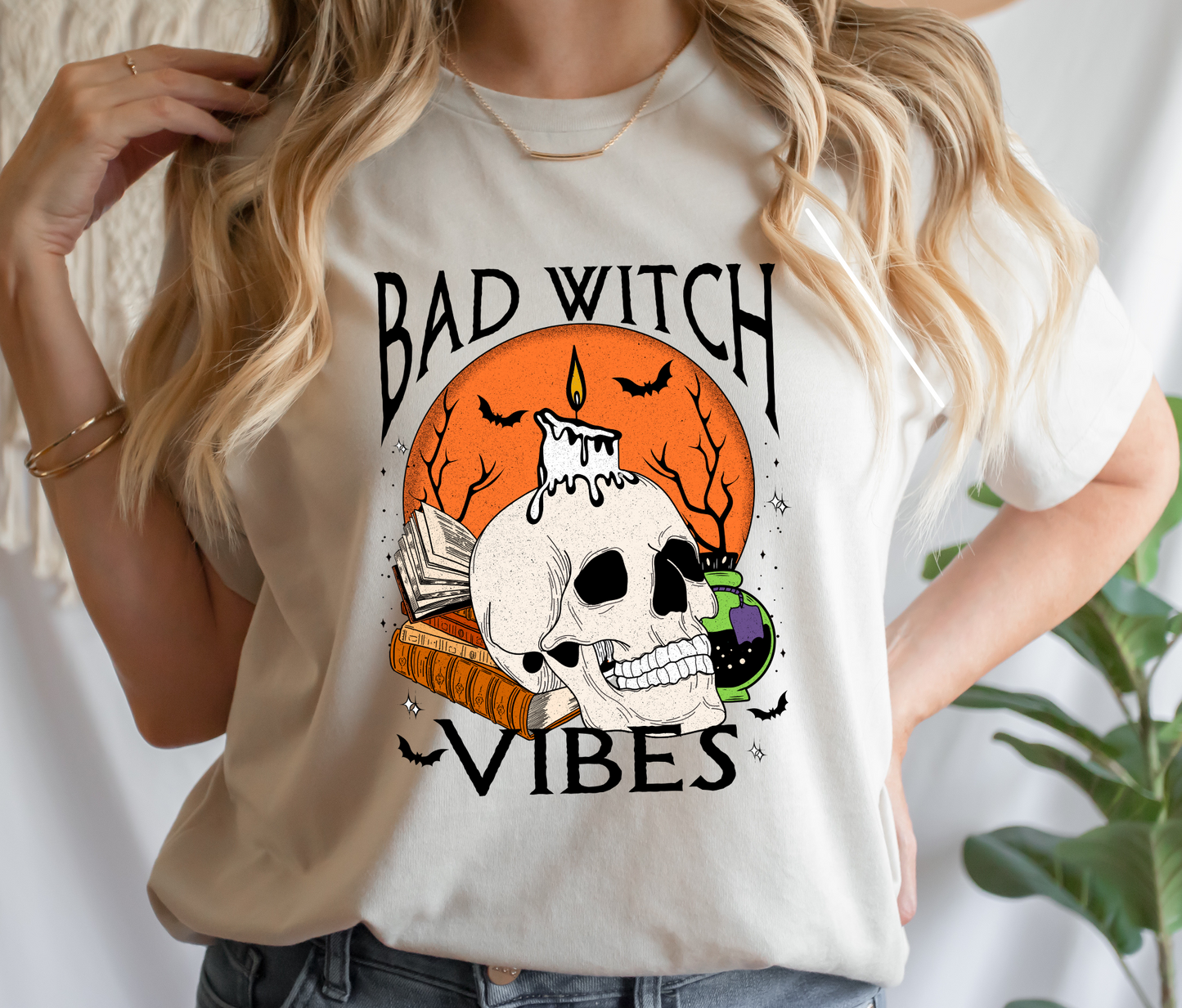 GOOD Bad Witch Vibes Skull DTF