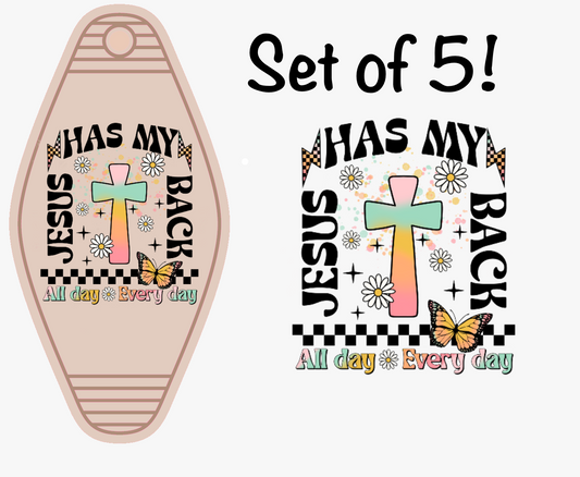 Jesus Has My Back UV (MOTEL KEYCHAIN)