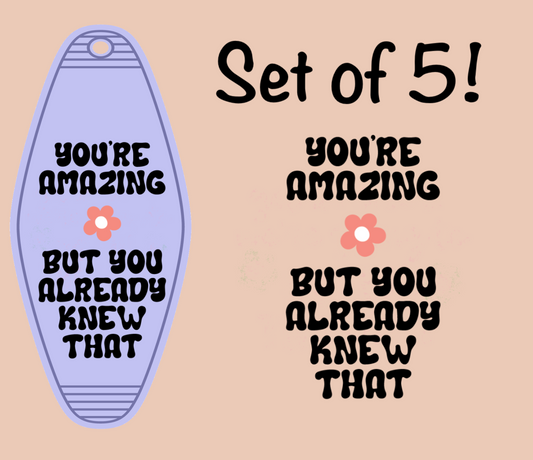 You're Amazing BUT You Already Knew That UV (MOTEL KEYCHAIN) DOUBLE SIDED