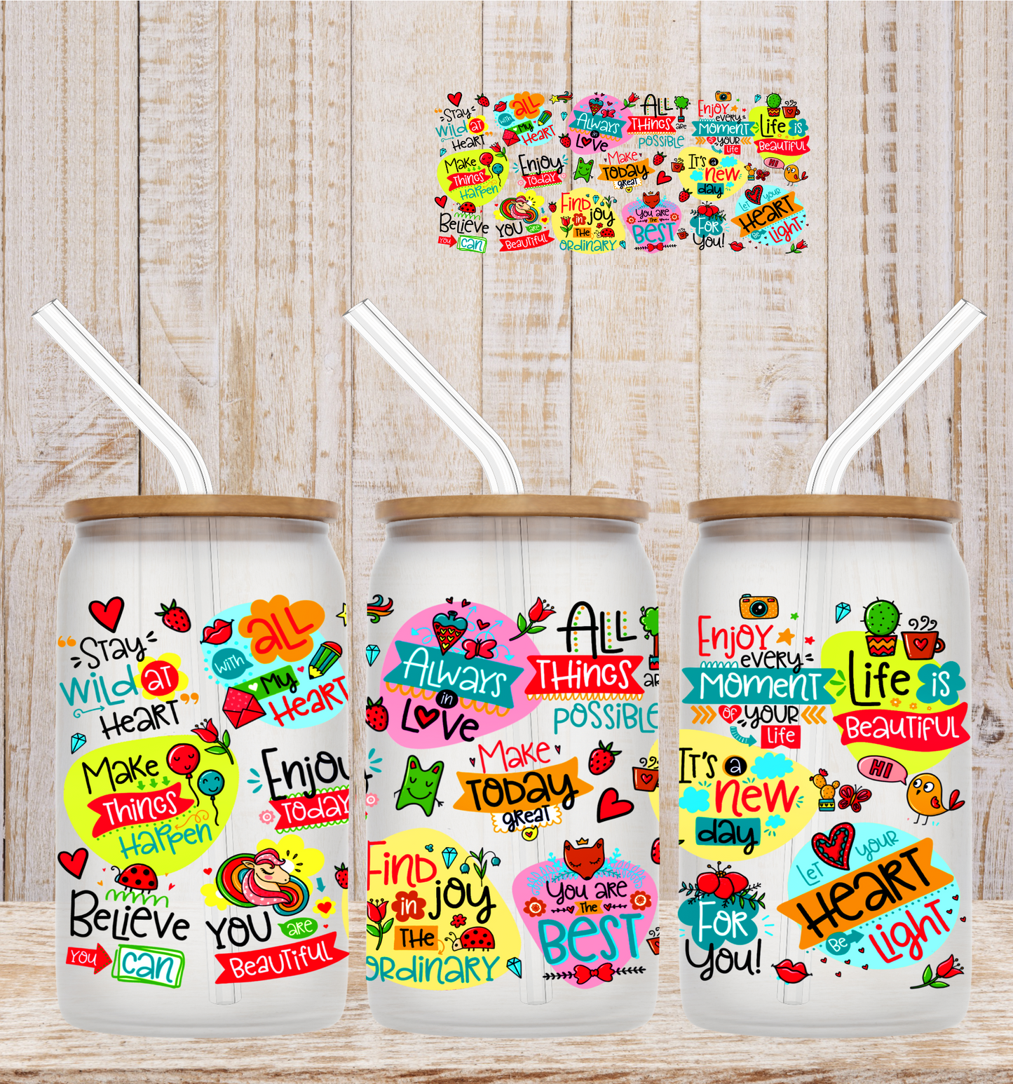 Make Today Great Affirmations 16oz UV DTF