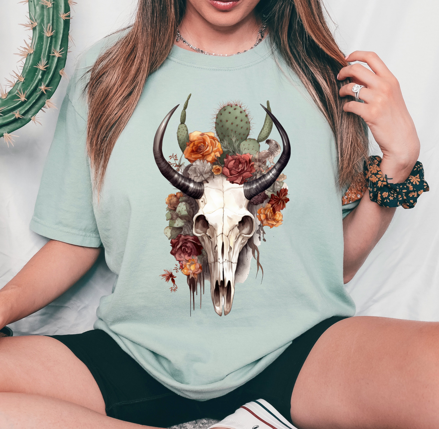 Floral Animal Skull DTF