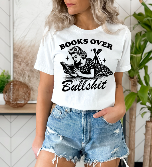 Books Over Bull Screen Print Transfer