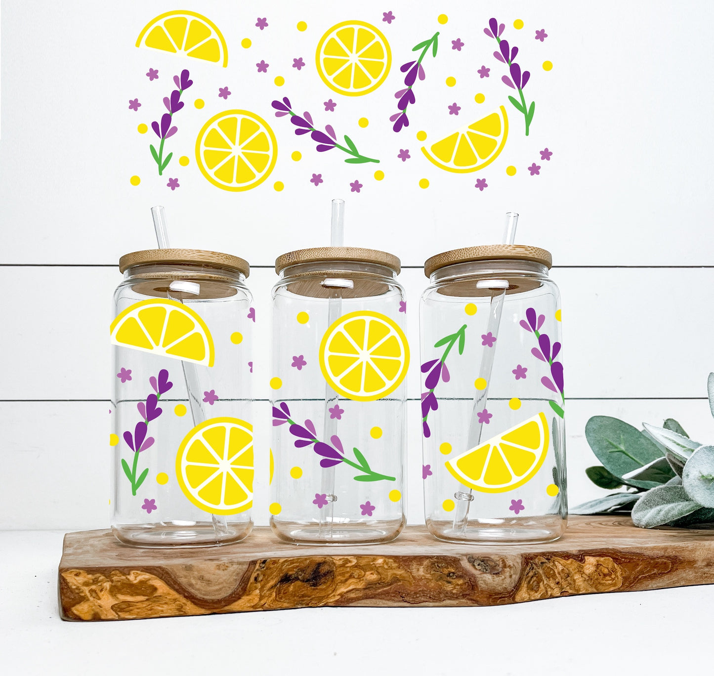 Lemons and Lavender 16oz UV DTF