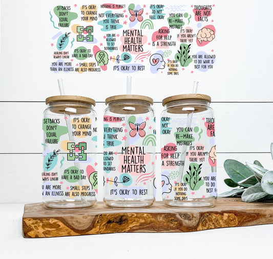 Mental Health Matters 16oz UV DTF Wrap