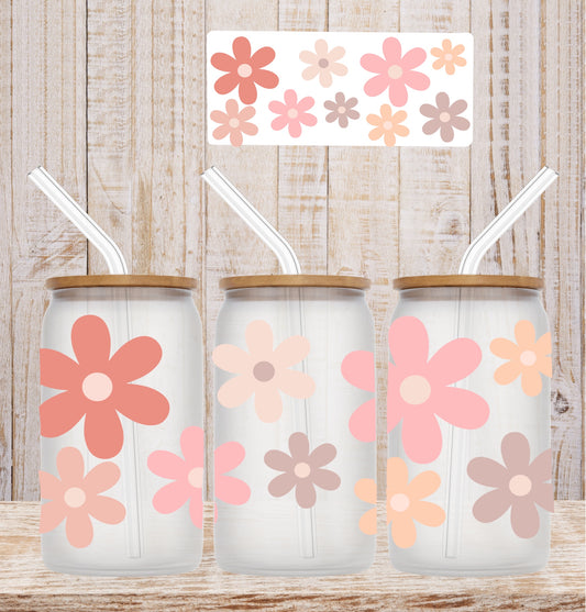 Pastel Large Daisy Crystal Clear DTF