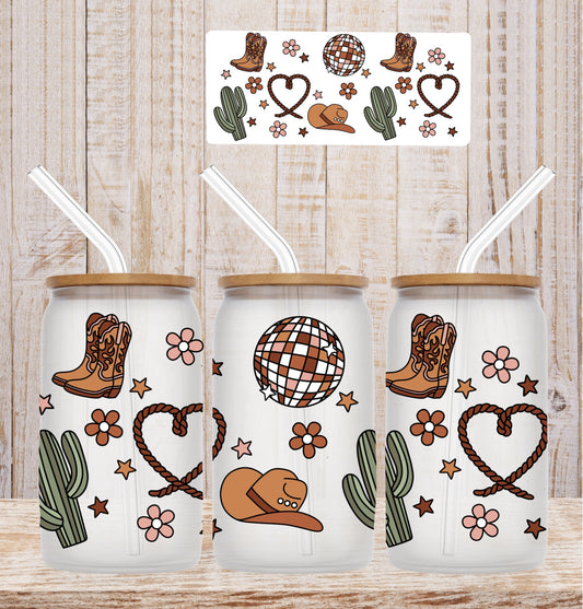 Western Cowboy 16oz UV DTF / LIDS