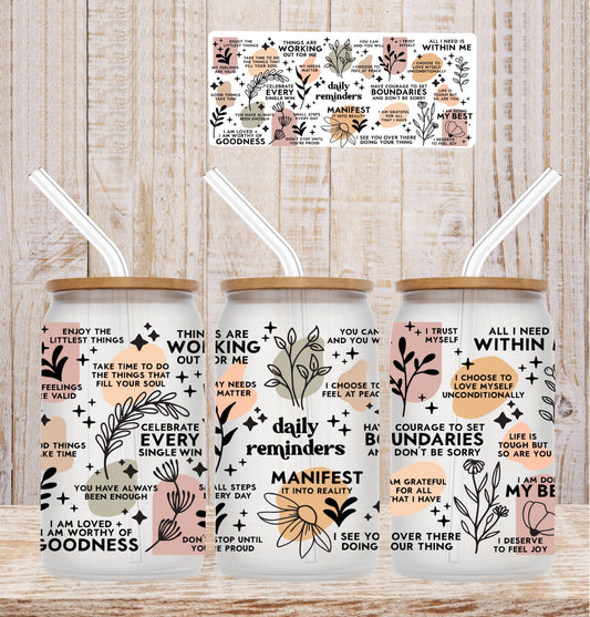 Daily Reminders CLEAN VERSION  UV DTF Wrap