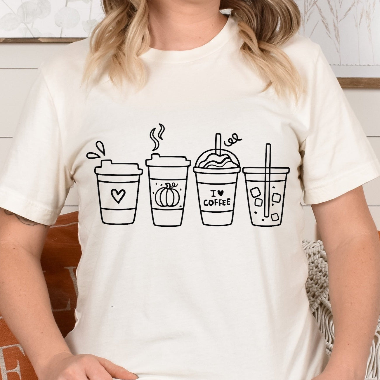 Fall Coffee Screen Print Transfer