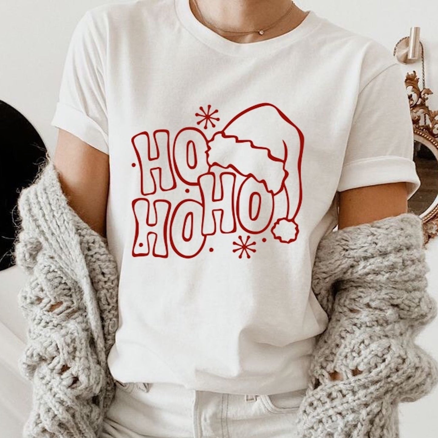 GOOD HO HO HO RED Screen Print Transfer