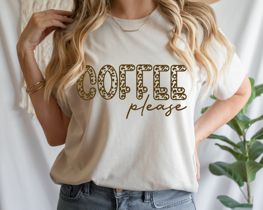 Coffee Please BROWN Screen Print Transfer